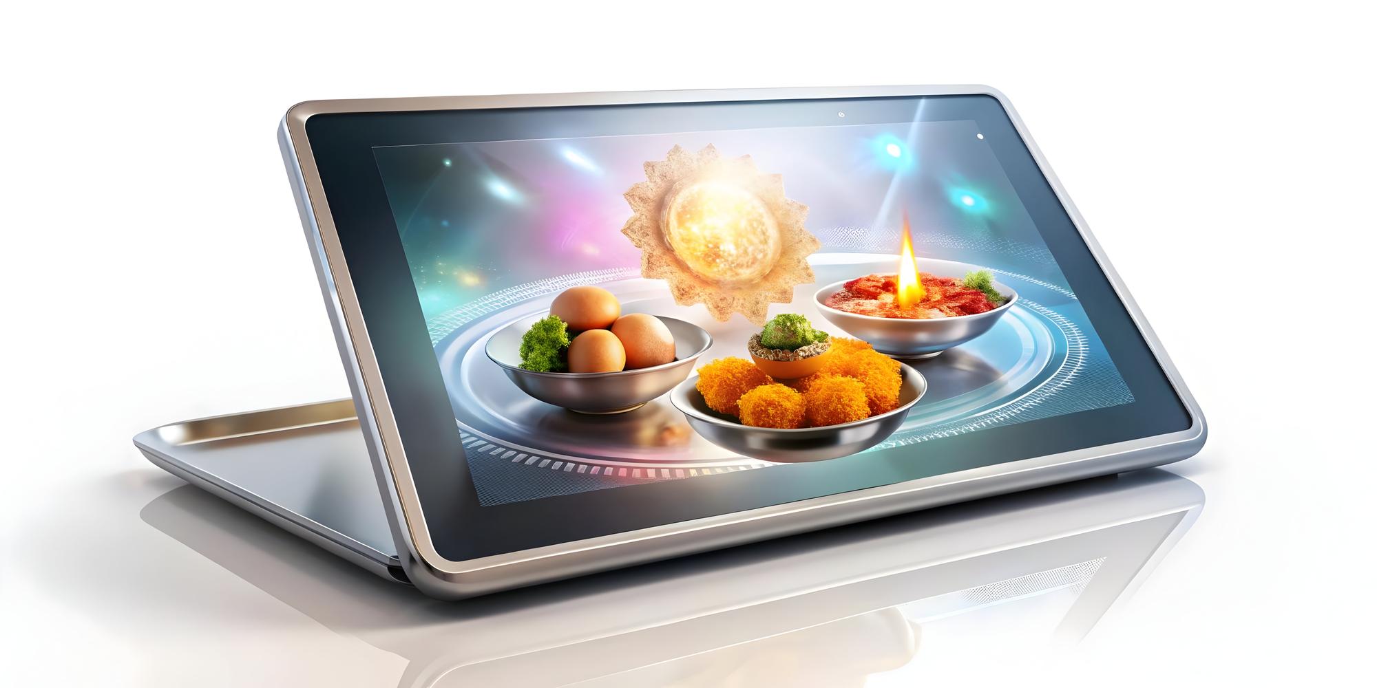 Futuristische Küche mit Rezeptdisplay